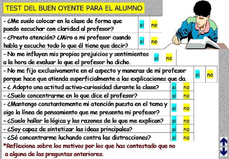 TESTS DEL BUEN OYENTE PARA EL ALUMNO FORMADOR FORMADORES  TRANSPARENCIAS PRESENTACION