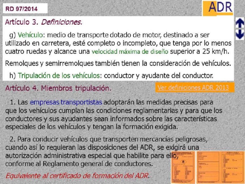 MERCANCIAS PELIGROSAS 09 DEFINICION VEHICULO RD97-2014 RD97-2014