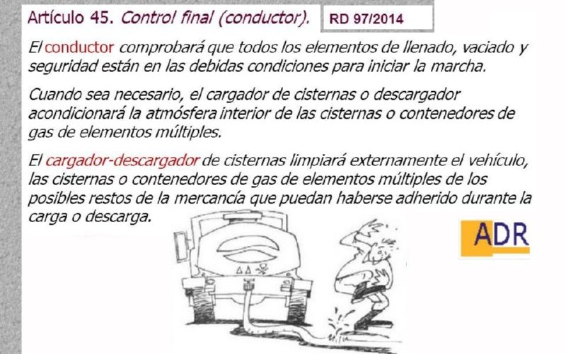 MERCANCIAS PELIGROSAS 21 CONTROL FINAL DE LA CARGA O DESCARGA RD97-2014
