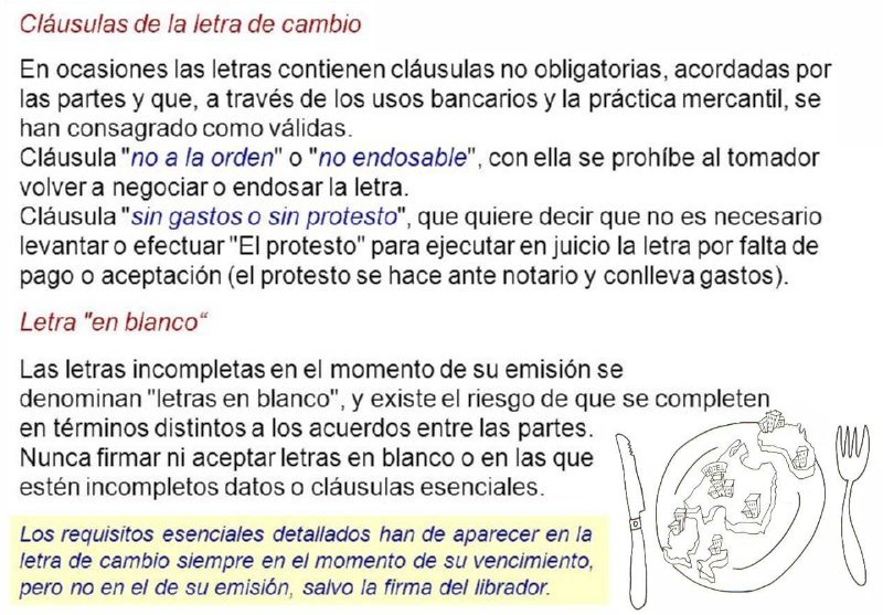 24 CLAUSULAS LETRA CAMBIO