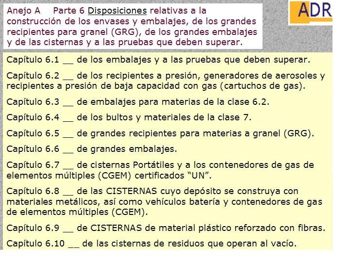 MERCANCIAS PELIGROSAS 11 CONSTRUCCION ENVASES ADR