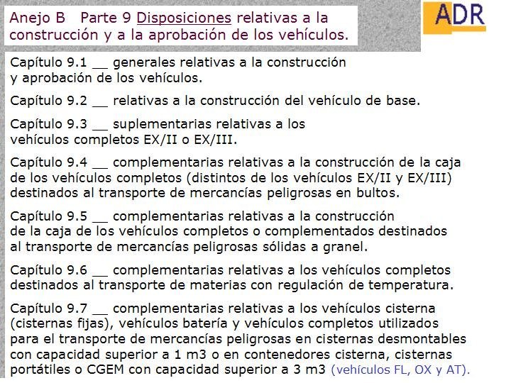 MERCANCIAS PELIGROSAS 13 CONSTRUCCION VEHICULOS ADR