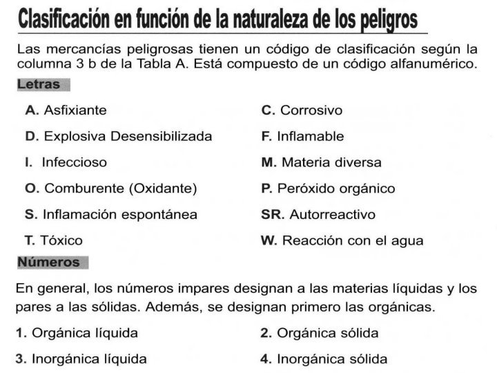 MERCANCIAS PELIGROSAS 17 NATURALEZA PELIGROS