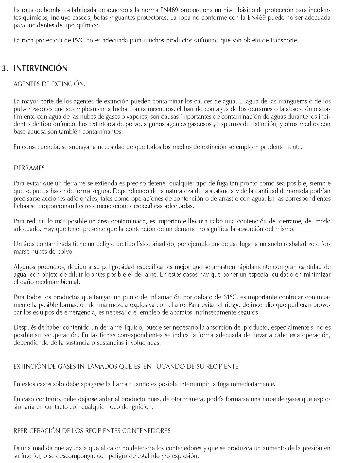 MERCANCIAS PELIGROSAS 021 INTERVENCION EMERGENCIA FICHAS EMERGENCIA 2004