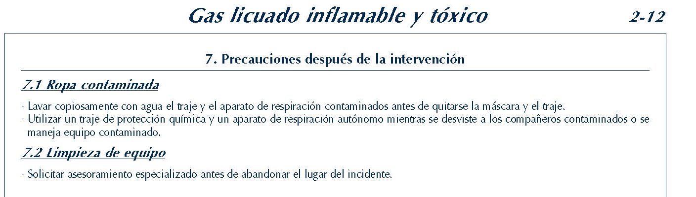 MERCANCIAS PELIGROSAS 114 FICHA 2-12 GAS LICUADO INFLAMABLE Y TOXICO FICHAS EMERGENCIA 2004