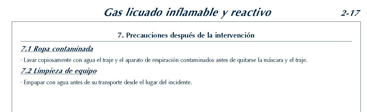 MERCANCIAS PELIGROSAS 123 FICHA 2-17 GAS LICUADO INFLAMABLE REACTIVO FICHAS EMERGENCIA 2004