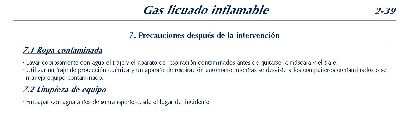 MERCANCIAS PELIGROSAS 141 FICHA 2-39 GAS LICUADO INFLAMABLE FICHAS EMERGENCIA 2004