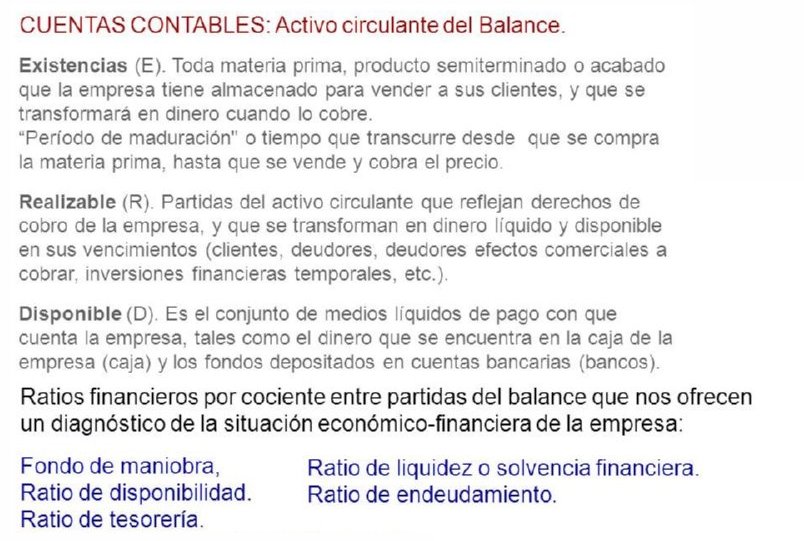 40 ACTIVO CIRCULANTE DEL BALANCE