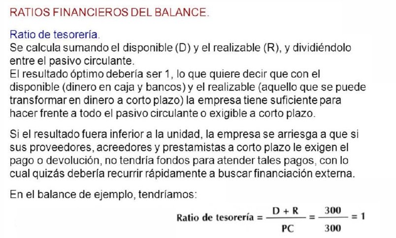 43 RATIO DE TESORERIA