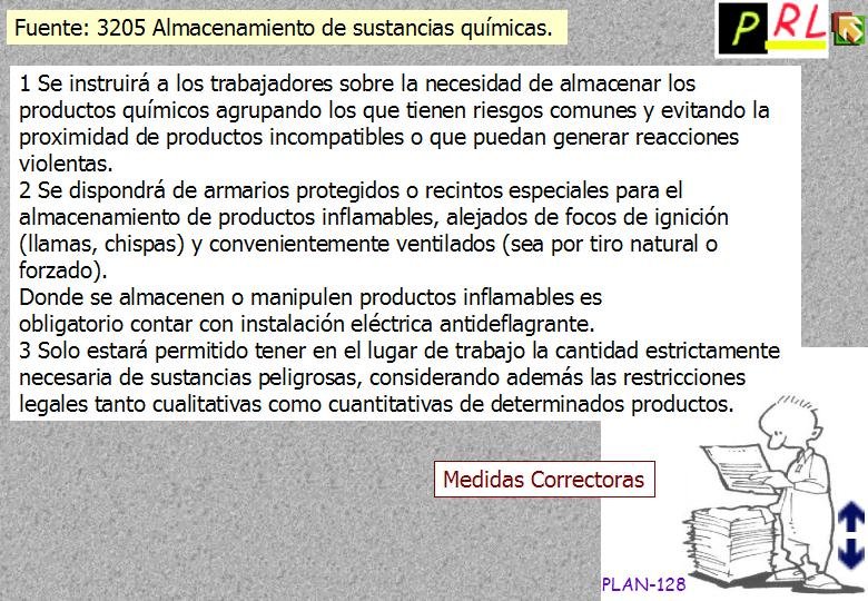 128 ALMACENAMIENTO SUSTANCIAS QUIMICAS